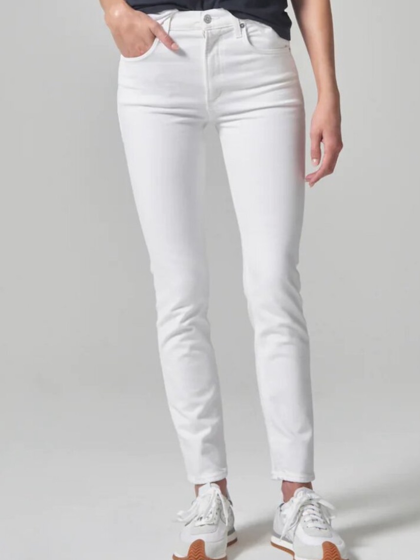 Citizens Of Humanity Sloane Skinny Wildflower White Denim Jeans Nwt 27